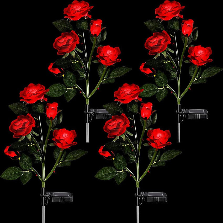 Solar Rose Light Flower Lights Lamp Red Rose Solar Rose Light Flower Lights Lamp Red Rose